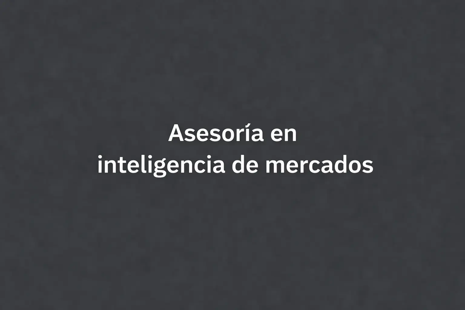 Asesoría en inteligencia de mercados — VolzMarketing